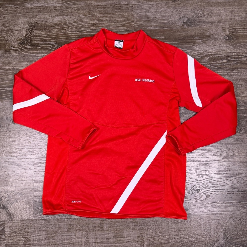 Mens Nike Dri-FIT Team Player‎ Real Colorado Long Sleeve Soccer Shirt Red XL